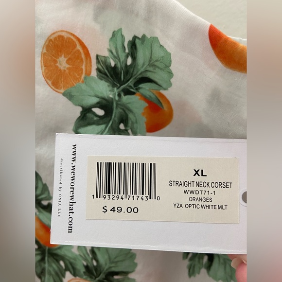 Citrus 🍊 print crop corset top |XL| gold tone hardware zip back WeWoreWhat - Picture 5 of 5